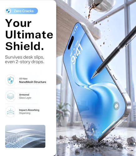 TORRAS SunView AR for iPhone 17 Pro Max Screen Protector, 6.9", 2-Pack | Anti-Reflective, Anti-Glare, Sunlight Use, Borderless Full Coverage, Military-Grade 9H Tempered Glass, For Bright-Light - size: iPhone 17 Pro Max（6.9 inch）