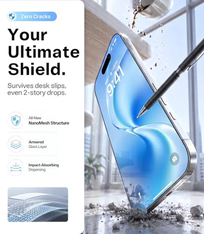 TORRAS SunView AR for iPhone 17 Pro Max Screen Protector, 6.9", 2-Pack | Anti-Reflective, Anti-Glare, Sunlight Use, Borderless Full Coverage, Military-Grade 9H Tempered Glass, For Bright-Light - size: iPhone 17 Pro Max（6.9 inch）
