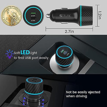 S25 S26 Ultra Charger Type C, SCRUAK 45W Super Fast USB-C Wall/Car Charger - size: 10FT+3.3FT