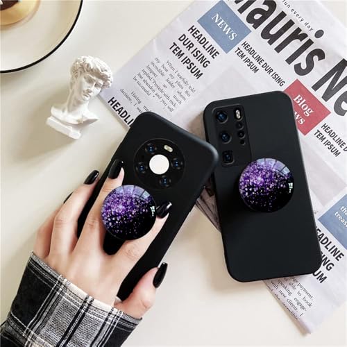 Clear Crystal Glitter Collapsible Expanding Moblile Cell Phone Grip Stand Holder for Smartphones and Tablets Phone Accessory（Dark Night Purple）