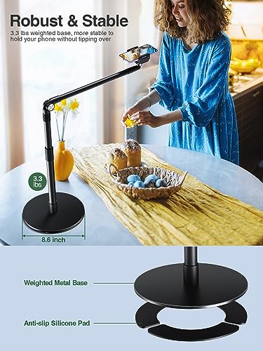 elitehood Overhead Phone Stand, Overhead Tripod for iPhone Desk Recording - style: Desk Stand