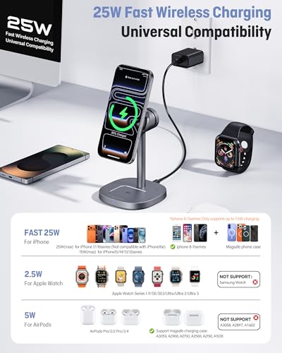 25W Qi2.2-Certified Wireless Charging Stand TEC Cooling High-Grade Alloy