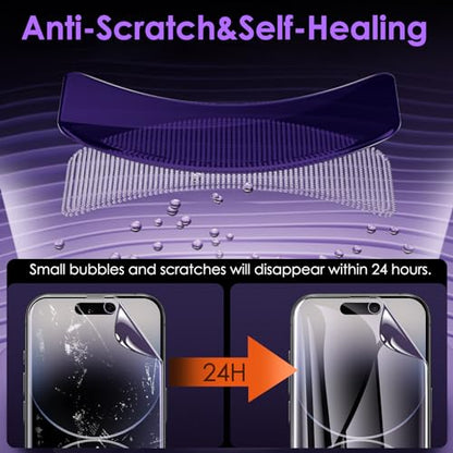 [3 Pack for iPhone 15 Pro Privacy Screen Protector (NOT Glass), [Anti-Spy][Anti Blue Light] Soft Hydrogel Film Screen Protector for iPhone 15 Pro/iPhone 15 - Purple - size: iPhone 15 Pro/iPhone 15