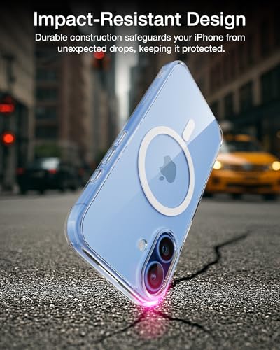 Crystal Fit Magnetic Clear Case for iPhone 17, Compatible with MagSafe, Anti Yellowing, Slim Protective Cover - size: iPhone 17