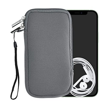 kwmobile Universal Phone Pouch Size XL - 6.7/6.8" - Neoprene Smartphone Pouch with Zip - Water-Repellent Mobile Phone Case - Sleeve in Stone Dust - color: Stone Dust, size: XL - 6.7/6.8"