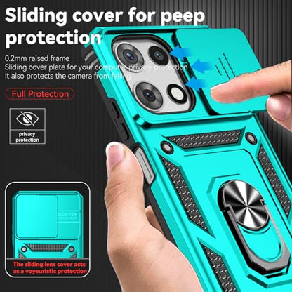 for Motorola Moto G 2025 / Moto G 2026 / Moto G Play 2026 Case, with Slide Camera Cover Screen Protector Ring Holder Kickstand Military Grade Protection 15ft Drop Tested Protective Phone Case (Mint) - color: Mint with camera cover Military-Grade 2nd gen