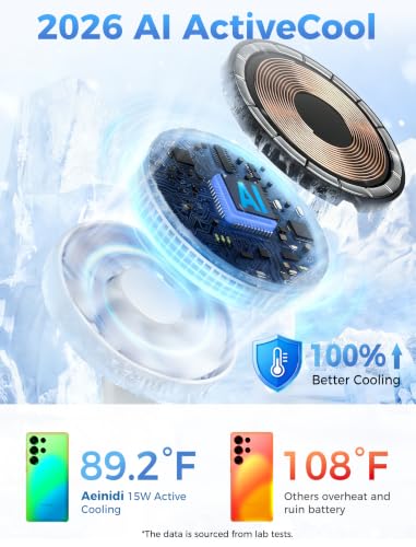 Aeinidi Super Fast Strong Magnetic Wireless Charger for Samsung - color: White Matte, size: 15W