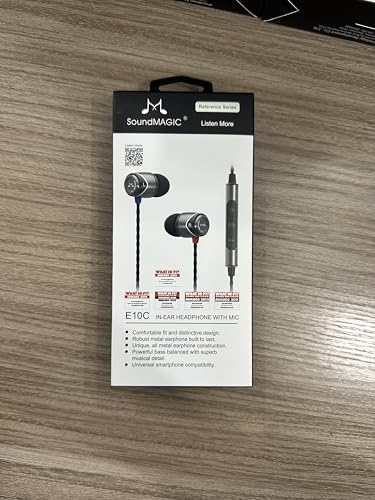 SoundMAGIC E10C Wired Earbuds, Built-in Mic, Premium Hi-Fi, 3.5mm, Gunmetal - color: Gunmetal, style: Modern