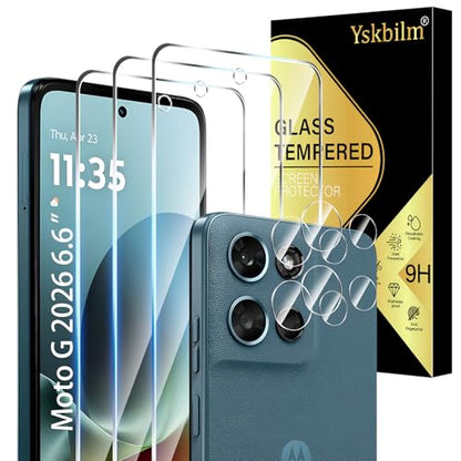 (3+2 Pack) Designed for Motorola Moto G 5G 2026 & Moto G Play (2026) Tempered Glass Screen Protector + Camera Lens Protector,[3D Touch][Bubble-Free][Anti-Scratch] - size: Moto G 5G 2026 / Moto G Play 2026