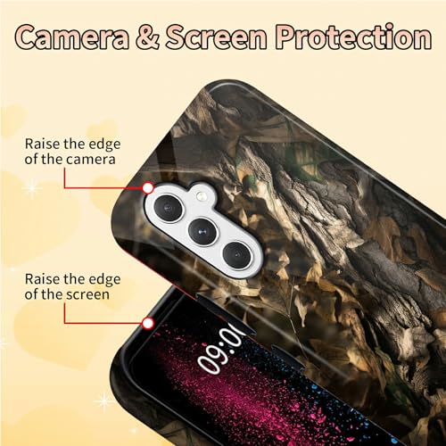 Camouflage Leaf Phone Case for Samsung Galaxy S25, Dual Layer Shockproof Rugged Cover with Soft TPU + Hard PC, Anti-Scratch Slim Fit Wireless Charging Compatible - color: Camouflage Leaf, size: 6.2" Galaxy S25
