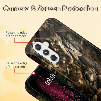 Camouflage Leaf Phone Case for Samsung Galaxy S25, Dual Layer Shockproof Rugged Cover with Soft TPU + Hard PC, Anti-Scratch Slim Fit Wireless Charging Compatible - color: Camouflage Leaf, size: 6.2" Galaxy S25