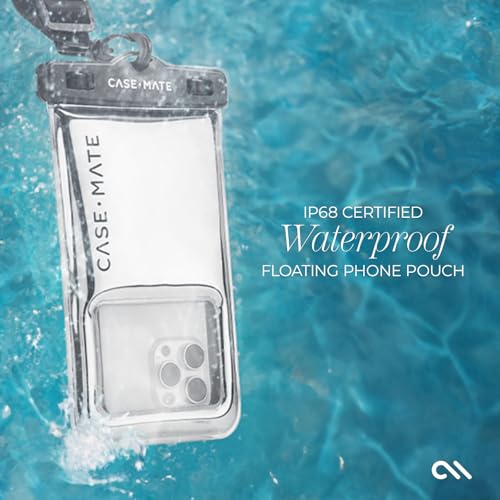 Case-Mate IP68 Waterproof Phone Pouch - Silver Chrome | Touchscreen Floating Waterproof Phone Case with Crossbody Lanyard - Fits All Phones - Beach Cruise Ship Travel Essentials - color: Silver Chrome