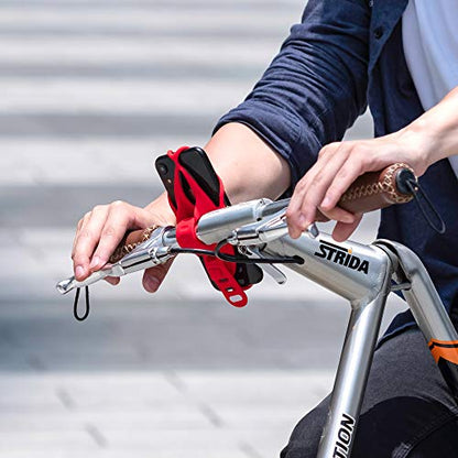 Bone Bike Tie 4, Bike Cell Phone Mount for Handlebar, Scratch-Free Silicone Holder with Anti-Slip Design, Universal Cycling Phone Holder Compatible with Most Smartphones (Red - Handlebar) - color: Bike Tie 4 - Red