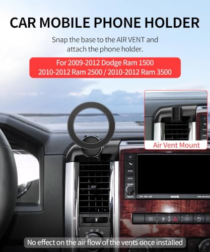 Car Phone Holder for Dodge Ram 1500 2009-2012, Ram 2500/Ram 3500 2010-2012 - size: for 2009-2012 Ram 1500 & 2010-2012 Ram 2500 3500