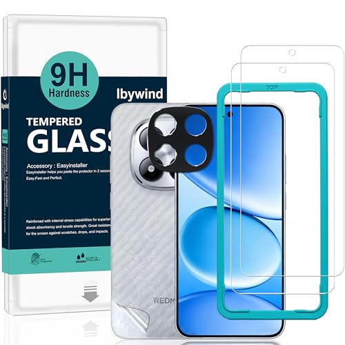 Ibywind for Xiaomi Redmi Note 15 Pro 5G Screen Protector,2 Pack,9H Hardness Tempered Glass and Camera Lens Protector,with Alignment Frame,Full Coverage,Bubble Free,Fingerprint Unlock,Scratch Resistant - size: Note 15 Pro 5G