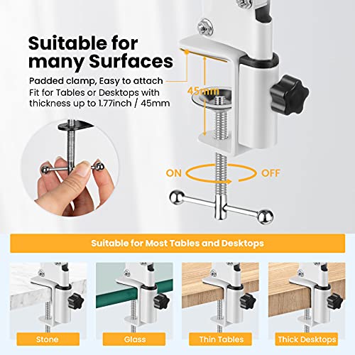 TARION Overhead Phone Stand Articulating Boom Stand Lazy Arm White