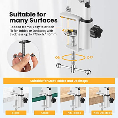 TARION Overhead Phone Stand Articulating Boom Stand Lazy Arm White