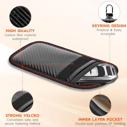 Faraday Pouch for Key Fob, Signal Blocking Faraday Bag, 2 Pack | Dual-layer shielding blocks key fob signals to prevent relay theft. Protects most keyless entry car fobs at home or on the go - size: Medium Size (3.66 x 5.9 inches)
