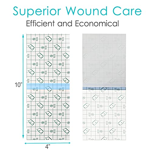 50 Pcs Waterproof Shower Protector Bandage 4"x10" for Post Knee Replacement Hip Surgery Long Surgical Incision Larger Wounds Cover C-Section Transparent Film Clear Adhesive Dressing Bath Patch - size: 4x10 Inch (Pack of 50)