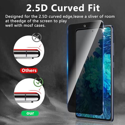 3+3 Pack Privacy Screen Protector Designed for Samsung Galaxy S20 FE With 3 Pack Camera Lens Protector,Full Coverage Anti-Spy Tempered Glass Film,9H Hardness,Bubble Free,Easy to Install - color: Galaxy S20 FE FK33