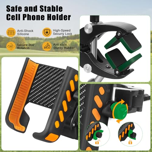 Ultra Strength Alloy Golf Cart Phone Holder Mount