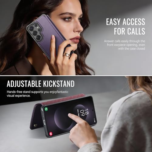 for Samsung Galaxy S26 Ultra - Slim Case Magnetic Wallet, Purple - color: Purple, size: Galaxy S26 Ultra
