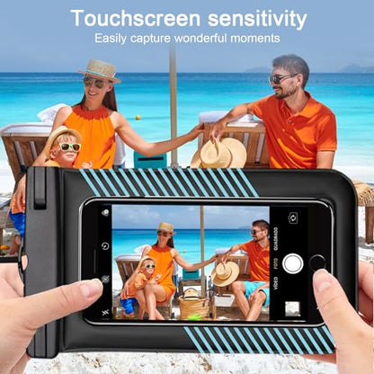1 Pcs Waterproof Phone Case for Beach Adventures Swimming Outdoor Activities with Touch Screen Adjustable Strap (Blue) - color: Blue