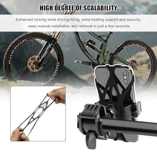 6PCS Motorcycle Phone Mount Tether, Anti-Slip Silicone Security Band Bike Cellphone Mount Tethers, Universal Cycling Phone Holder Grip Strap for Motorcycles Bikes Scooters - color: 6PCS