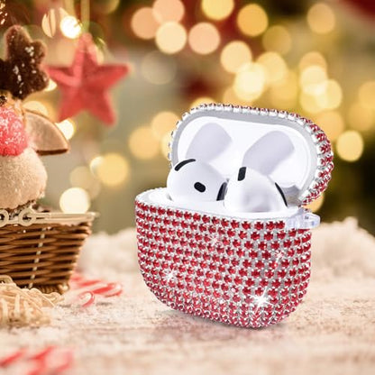 VISOOM Airpods 5 4 Cases iPods 4/5 Cover for Women,Unique Jewelry Design - color: J-Christmas Red, size: Airpods 4/5(2024/2026)