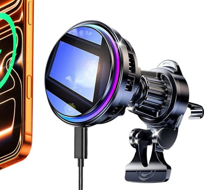 for MagSafe Car Mount Charger TEC Fan Cooling Magnetic Wireless Car Charger - color: Black 3