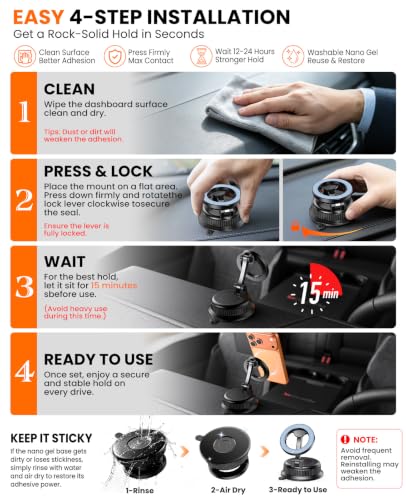 Magnetic Car Phone Holder, for MagSafe Car Mount Nano Gel Suction - color: Blue