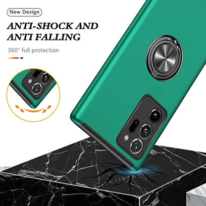 for Note 20 Ultra Case, Samsung Galaxy Note 20 Ultra Case with Self Healing Flexible TPU Screen Protective [2 Pack], Military Grade Invisible Kickstand Case for Samsung Note 20 Ultra 5G-Green - color: YX-Green