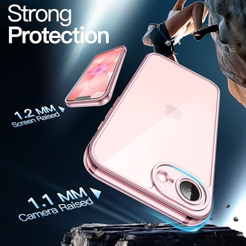 JETech Case for iPhone 17e (2026) / iPhone 16e, Non-Yellowing Shockproof Phone Bumper Cover, Anti-Scratch Clear Back, 6.1-Inch Display (Soft Pink) - color: Soft Pink, size: iPhone 17e/16e