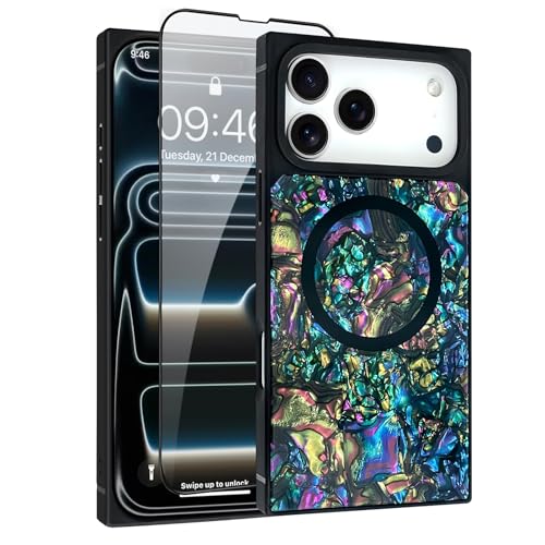 AIGOMARA Magnetic Rectangle for iPhone 17 Pro Max Case, Abalone Shell - color: Abalone, size: iPhone 17 Pro Max