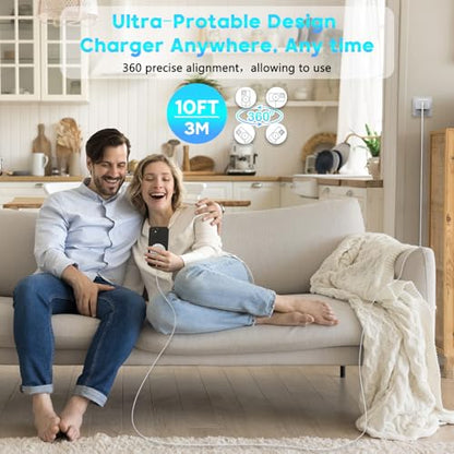 [Apple MFi Certified]Magnetic Wireless Charger for iPhone 17,10FT Long Mag-Safe Charger Wireless Fast Charging Pad Magnet Mag Safe Charge for iPhone 17 Pro Max/Air/16 Pro Max/16/15Pro/14/13/12,AirPods