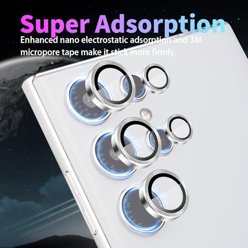 Camera Lens Protector for Samsung Galaxy S24 Ultra, Silver - color: Silver