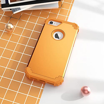 IDweel for iPhone 8 Case with Screen Protector(Tempered Glass),for iPhone 7 Case, 3 in 1 Shockproof Hybrid Heavy Duty Hard PC Cover Soft Silicone Sturdy Bumper Full Body Sturdy Case,Sundial Yellow - color: Sundial Yellow