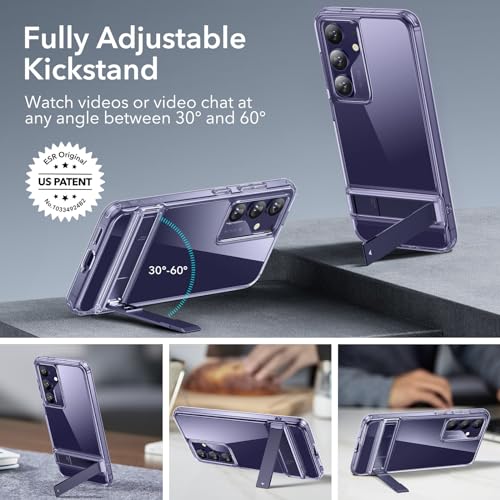ESR for Samsung Galaxy S24 Ultra Phone Case, 3 Stand Modes Kickstand for S24 Ultra Cover, Military-Grade Drop Protection, Slim Fit, Boost Series Case, Clear Purple - color: Boost-ClearPurple