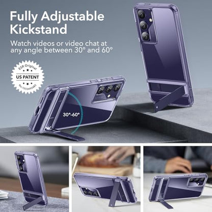ESR for Samsung Galaxy S24 Ultra Phone Case, 3 Stand Modes Kickstand for S24 Ultra Cover, Military-Grade Drop Protection, Slim Fit, Boost Series Case, Clear Purple - color: Boost-ClearPurple