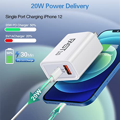 5 Pack USB C Wall Charger Block Dual Port Fast Charging Bulk - color: white