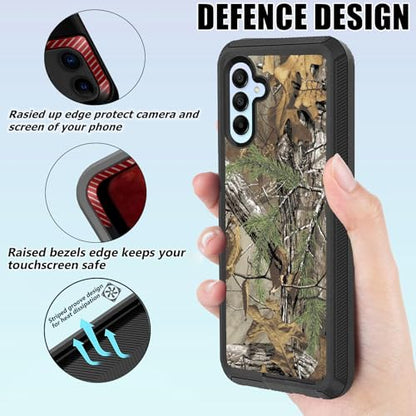 Compatible for Samsung Galaxy A15 5G Case with Screen Protector for Men Boy Camo Design [Military Grade Protection] Heavy Duty Shockproof Case 6.5inch, Camouflage - color: Camouflage