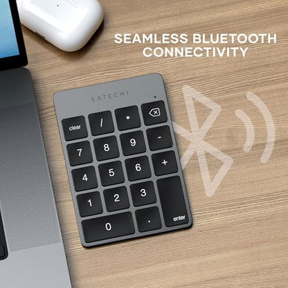 Satechi Slim Aluminum Bluetooth Keypad, USB-C Rechargeable, Space Gray - color: Space Gray, size: USB-C