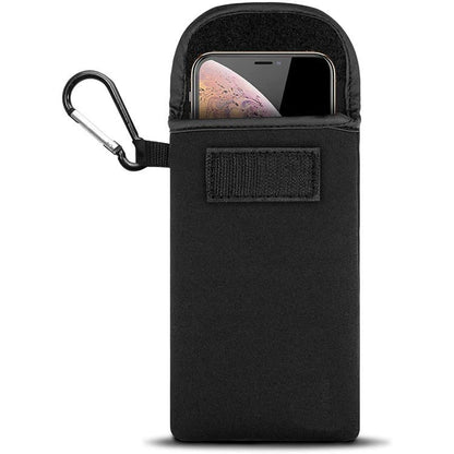 Universal Neoprene Cell Phone Sleeve Shock Proof Pouch Carabiner Hook Case for iPhone 17 Pro Max iPhone Air 16 15 14 13 12 11 Pro Max Google Pixel 10 9 8 7 6 Pro Moto G 5G Moto G Play 2024