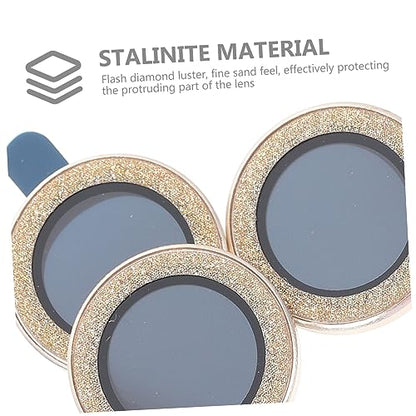 3Pcs Phone Lens Covers for Camera Lens Films Scratch Protection High Class Stalinite Material Delicate Design Dust Prevention Photo