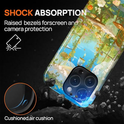 Case for iPhone 15 Pro Max, Shockproof Hybrid Protective Phone Case, Dual-Layer Drop Protection Anti-Scratch, Sunny Garden - color: Sunny Garden, size: iPhone 15 Pro Max