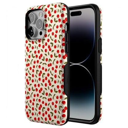 Casely iPhone 14 Pro Max Case | Cherry on Top | Red Cherries | Bold Protective Design | Compatible with MagSafe - color: Cherry on Top | Red Cherries Floral