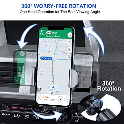 Miracase Upgraded-2nd Generation Universal Phone Holders for Your Car, Hands Free Air Vent Car Phone Holder Mount Compatible with iPhone 16/15/14/13/12/11 Series and All Phones - style: Silver