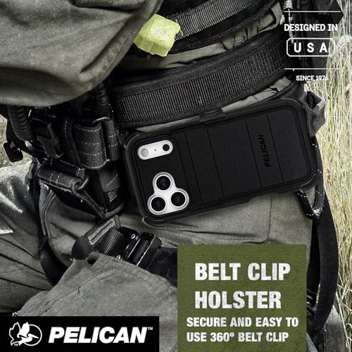 Pelican Voyager iPhone 17 Pro Max Case - Rugged MagSafe Phone Case - Black | Magnetic Phone Case w/24ft Military Grade Drop Protection - Phone Cover w/ Belt Clip Holster Kickstand for iPhone 17 Pro Max - color: Voyager - Black - Pro Max, style: iPhone 17