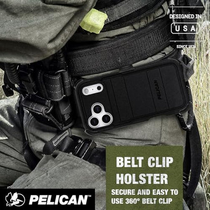 Pelican Voyager iPhone 17 Pro Max Case - Rugged MagSafe Phone Case - Black | Magnetic Phone Case w/24ft Military Grade Drop Protection - Phone Cover w/ Belt Clip Holster Kickstand for iPhone 17 Pro Max - color: Voyager - Black - Pro Max, style: iPhone 17
