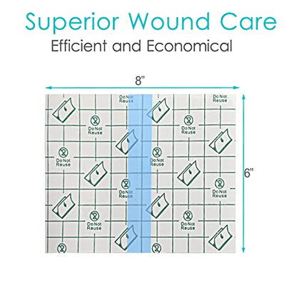 Waterproof Shower Protector Bandage 6x8 inch for Large Port Surgery Incisions Cover Guard Tattoo Second Skin Healing Aftercare Bath Patch Transparent Film Clear Adhesive Wounds Dressing (Pack of 50) - size: 6x8 Inch (Pack of 50)